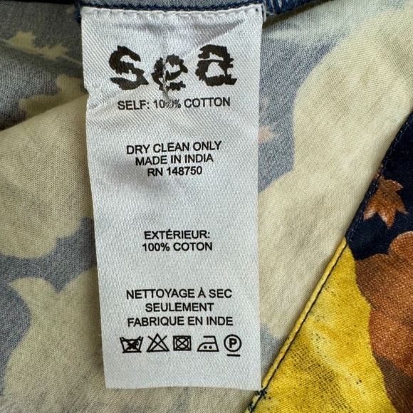 New Sea New York Ella Floral V-Neck Blouse Top Ruffle Women's Size 0 - Picture 7 of 7